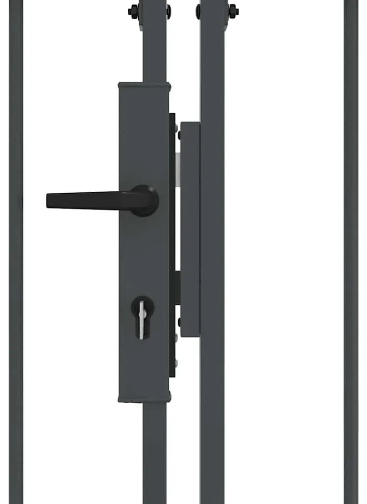 vidaXL Πύλη Κήπου με Καμπύλη Κορυφή Γκρι 500 x 100 cm Ατσάλι