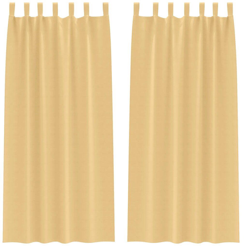 vidaXL Κουρτίνες με κουρτίνες 2 pcs Μπεζ 245 x 140 εκ. Πολυεστέρας