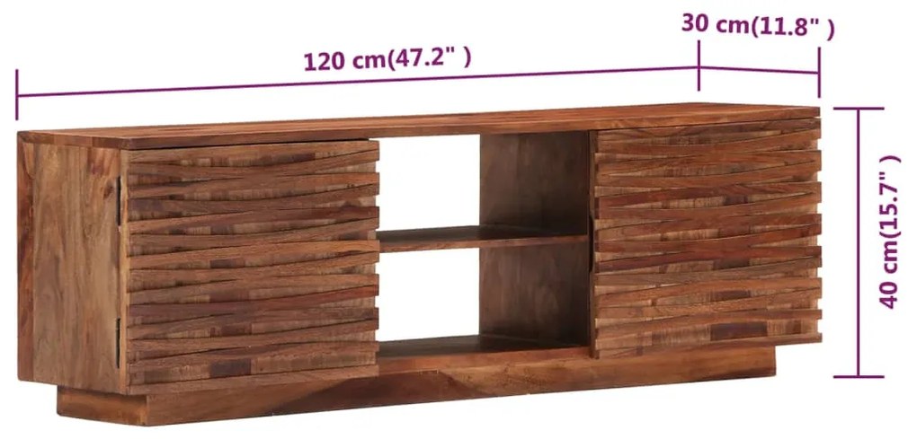 ΈΠΙΠΛΟ ΤΗΛΕΟΡΑΣΗΣ 120 X 30 X 40 ΕΚ. ΑΠΟ ΜΑΣΙΦ ΞΥΛΟ SHEESHAM 247701