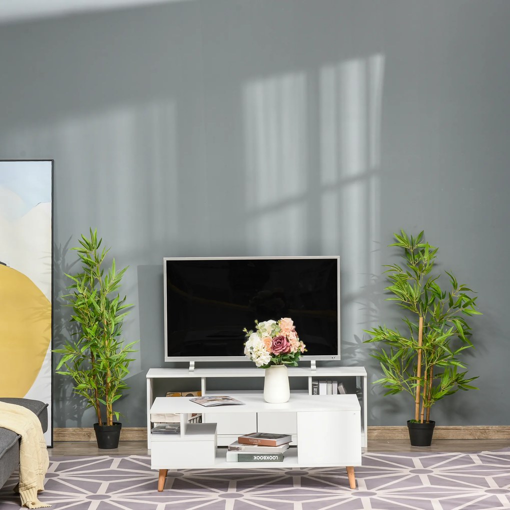 Outsunny Τεχνητό Μπαμπού, Τεχνητό Φυτό, Διακοσμητικό Φυτό με Γλάστρα, Τεχνητό Δέντρο, Διακόσμηση Δέντρου, 120 cm