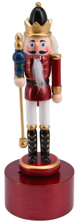 Ξύλινος Διακοσμητικός Καρυοθραύστης Βασιλιάς με Μουσικό Κουτί και διαστάσεις 8x8x22.5cm