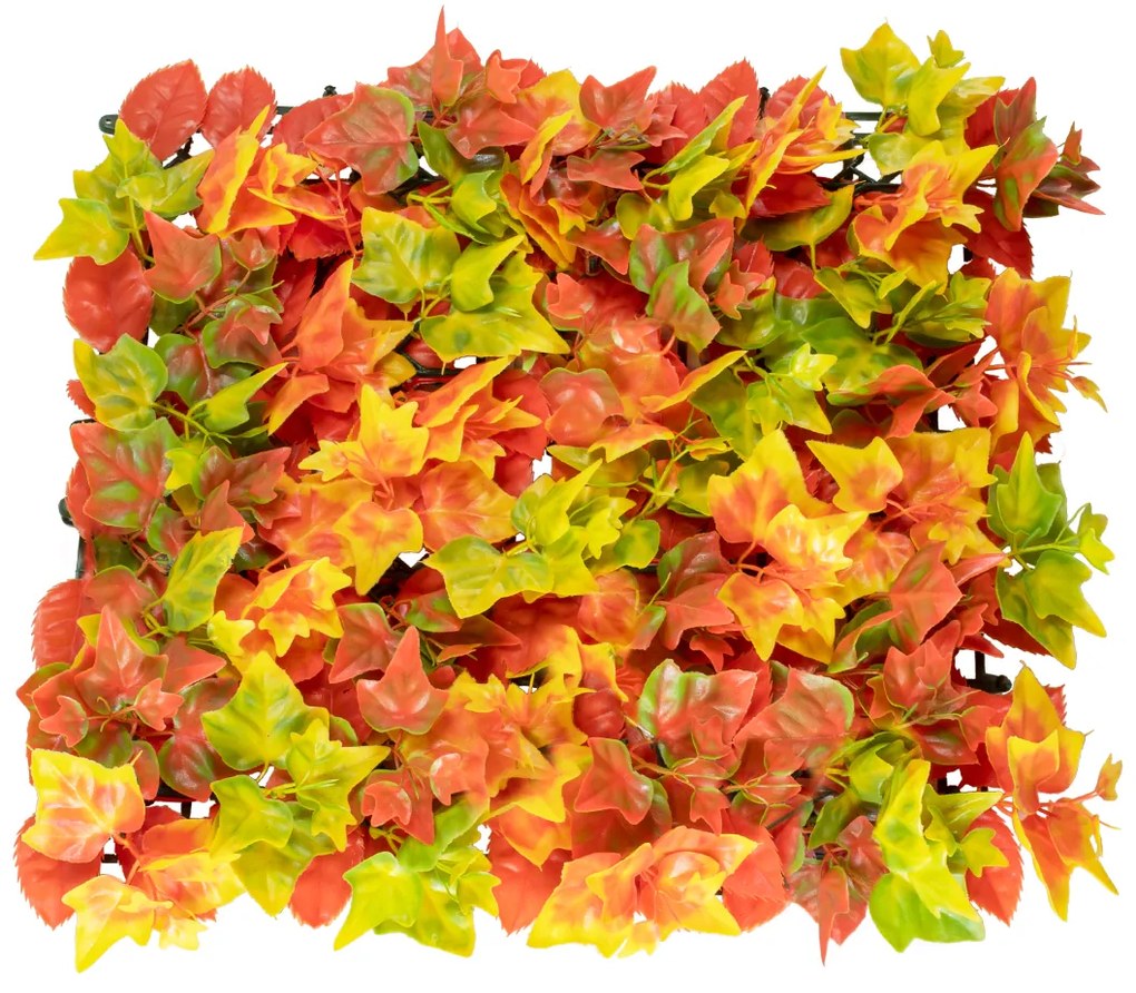 GloboStar® Artificial Garden AUTUMN MAPLE 20349 Τεχνητό Διακοσμητικό Πάνελ Φυλλωσιάς - Κάθετος Κήπος σύνθεση Φθινοπωρινός Σφένδαμος Μ50 x Π50 x Υ10cm