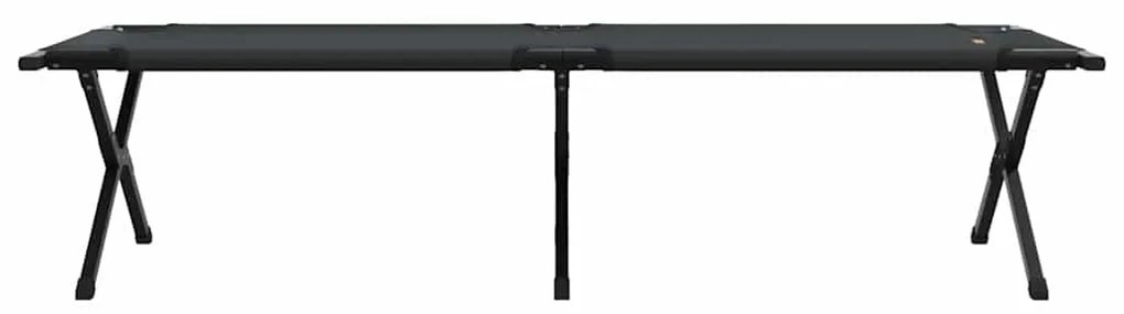 vidaXL Αναδιπλούμενο Κρεβάτι Κάμπινγκ 2 pcs Μαύρο 193 x 69 x 45 εκ.