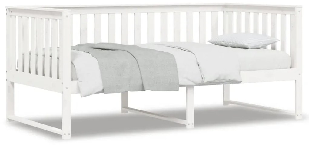 vidaXL 820387  Καναπές Κρεβάτι άσπρο 100 x 200εκ. από Μασίφ Ξύλο Πεύκου