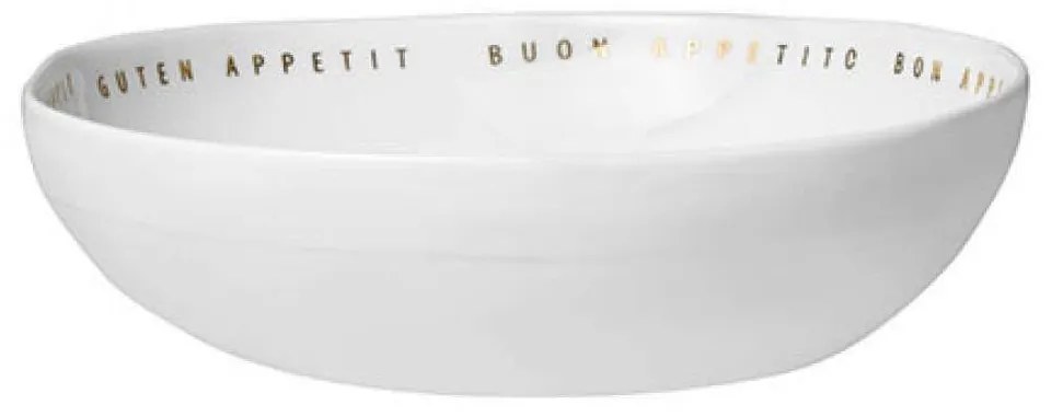 Μπωλ Σερβιρίσματος Bon Apetit LBTRD0011364 Φ18x4,5cm White-Gold Raeder Πορσελάνη,Γυαλί