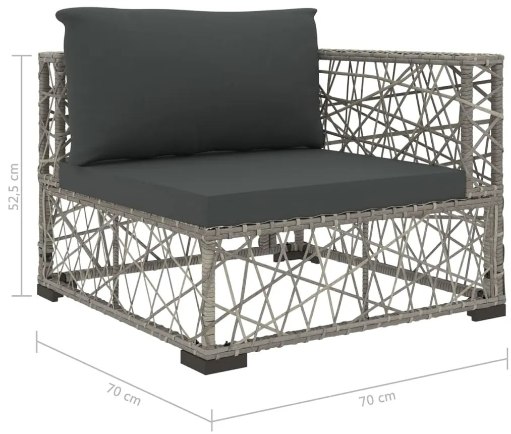 vidaXL Σαλόνι Κήπου 10 Τεμαχίων Γκρι από Συνθετικό Ρατάν με Μαξιλάρια
