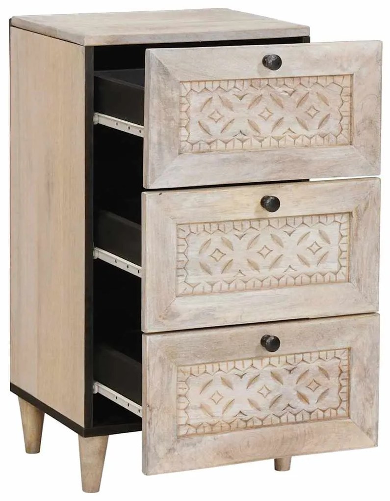 vidaXL Πλαϊνό γραφείο με συρτάρι Λευκό 33.5 x 40 x 75 εκ