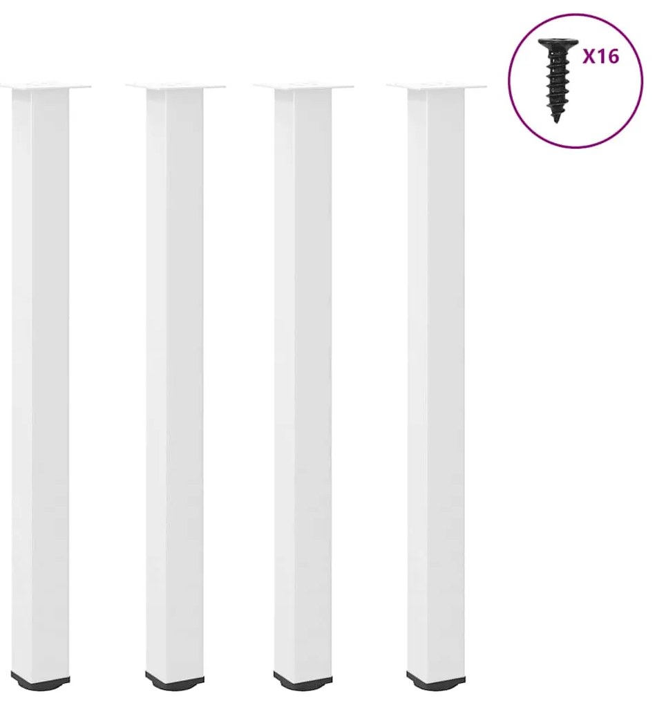 vidaXL Πόδια Τραπεζιού Μπαρ 4 τεμ. Λευκά 110-112 εκ. Ατσάλινο