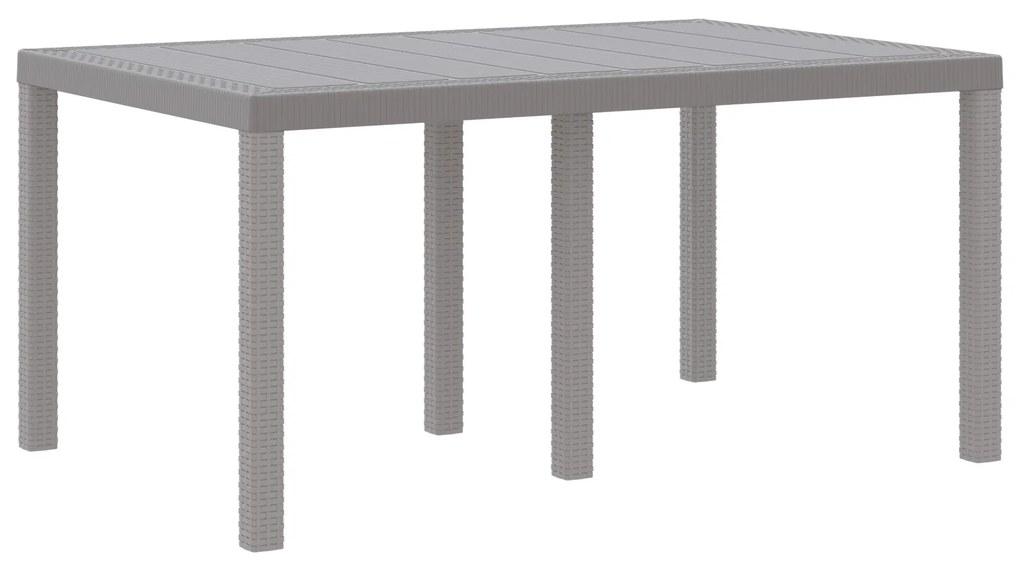 vidaXL Τραπέζι Κήπου Ανοιχτό Γκρι 150x100x73 εκ. Πολυ Ράτταν