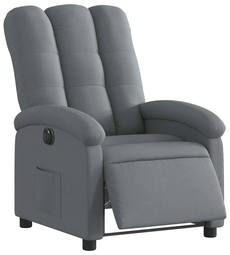 vidaXL Πολυθρόνα Ανακλινόμενη Ηλεκτρική Σκούρο Γκρι Υφασμάτινη