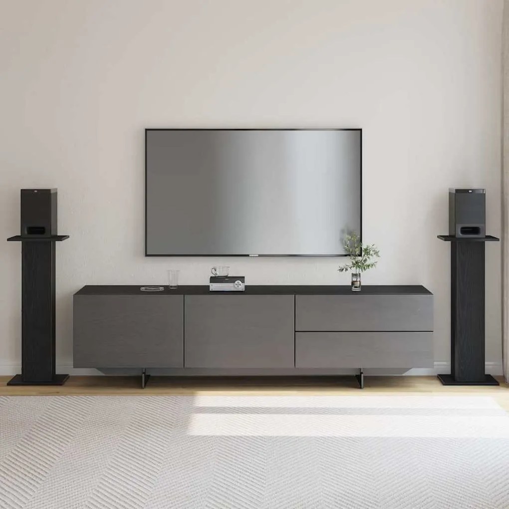 vidaXL Βάσεις Ηχείων 2 pcs Μαύρη δρυς 30 x 30 x 80 cm