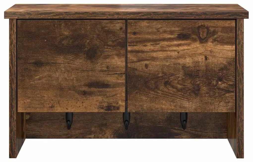 vidaXL Τοίχου Κρεμάστρα με ράφι Καπνιστή δρυς 50 x 20 x 30 εκ.