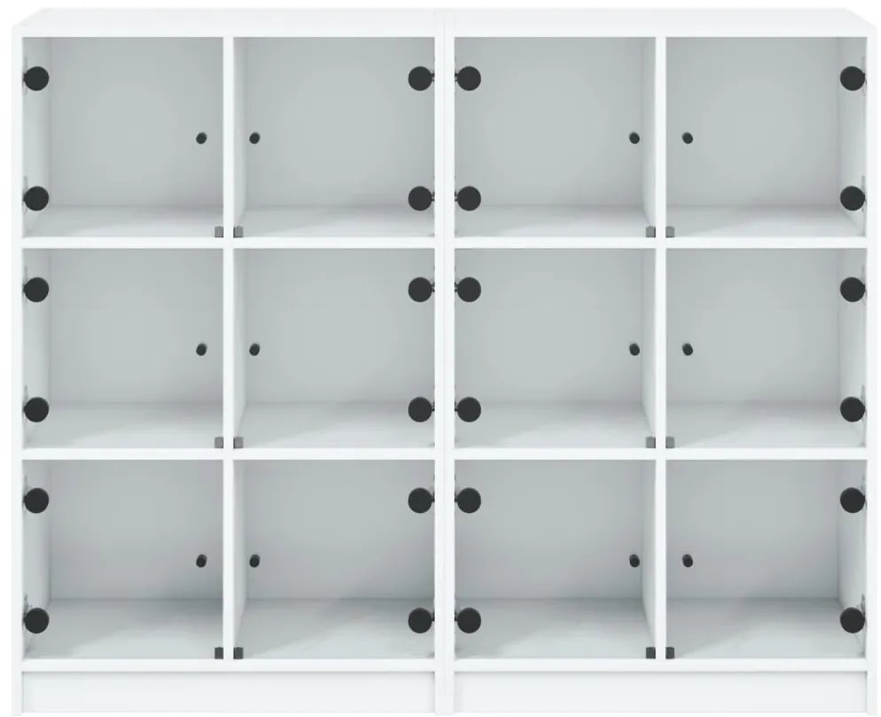 vidaXL Βιβλιοθήκη με Πόρτες Λευκή 136x37x109 εκ. από Επεξεργ. Ξύλο