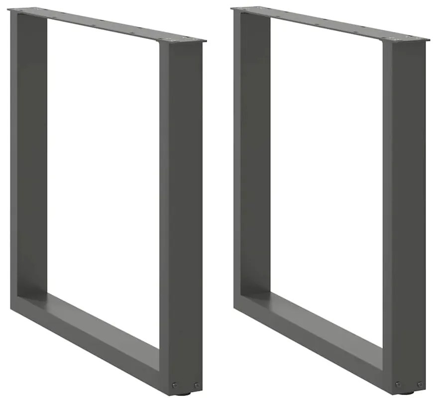 Πόδια Τραπεζαρίας σε Σχήμα U 2 τεμ. Ανθρακί 90x(72-73) εκ. Ατσάλι