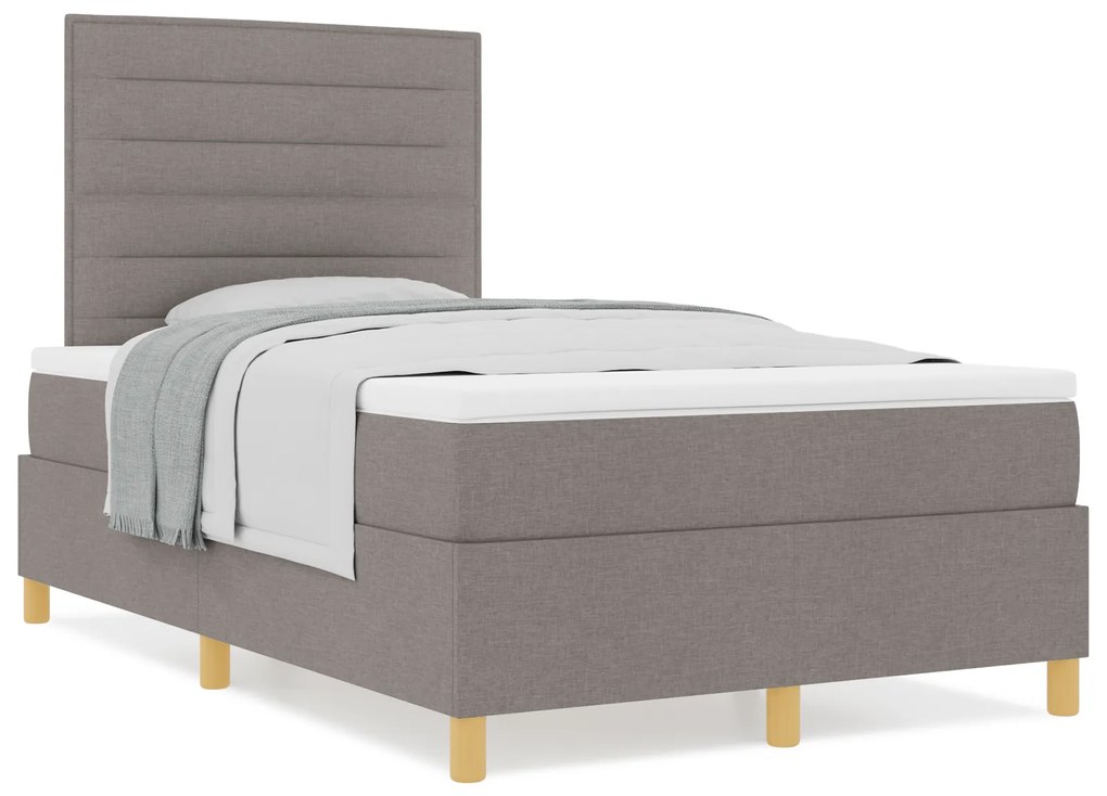 vidaXL Κρεβάτι με Βάση και Στρώμα Ταπείο 120x200 cm Ύφασμα