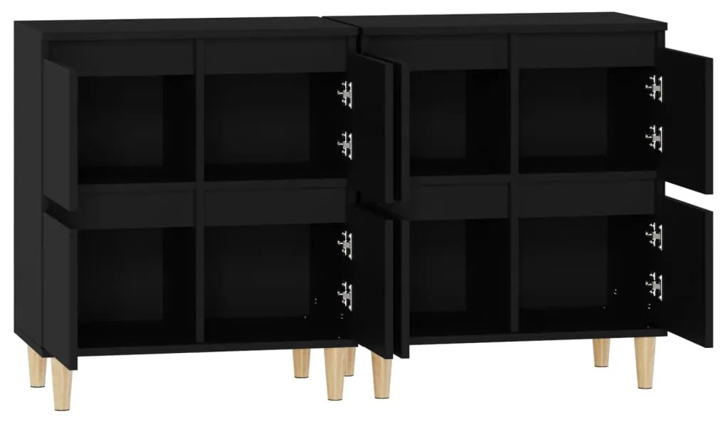 vidaXL Ντουλάπια 2 τεμ. Μαύρα 60x35x70 εκ. Επεξεργασμένο Ξύλο