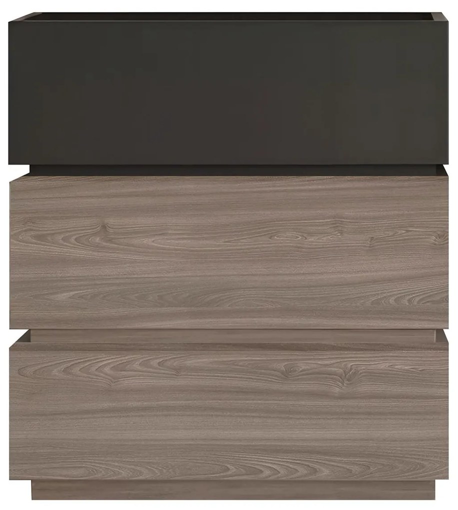 VANITY Συρταριέρα, με 3 Συρτ. Αποχρώσεων Sonoma Oak &amp; Grey, με Αποσπώμενα χρωματικά Μέρη 60x40x66cm