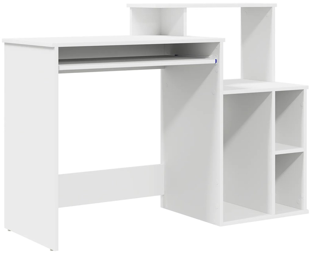 vidaXL Γραφείο με Αποθήκευση Λευκό 120.5x44x88.5 εκ Επενδυμένο Ξύλο