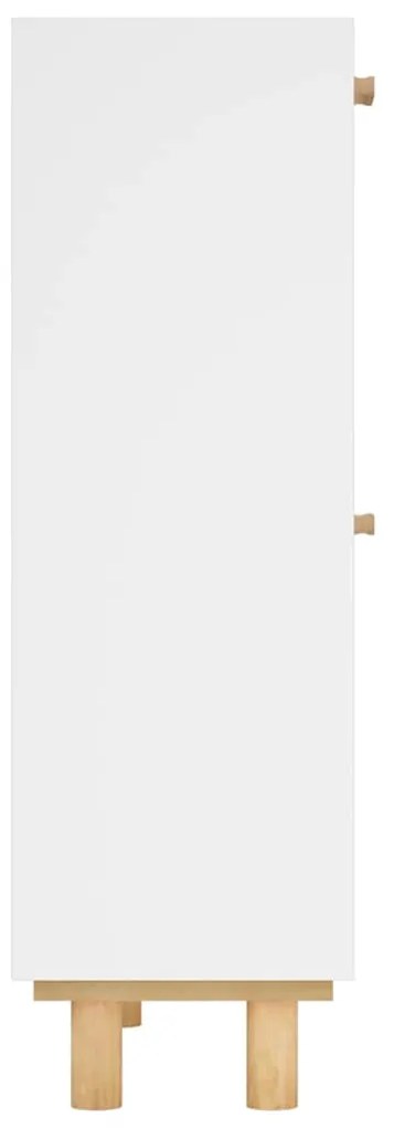 vidaXL Παπουτσοθήκη Λευκή 52x25x80 εκ Επεξεργασμένο Ξύλο&amp;Φυσικό Ρατάν