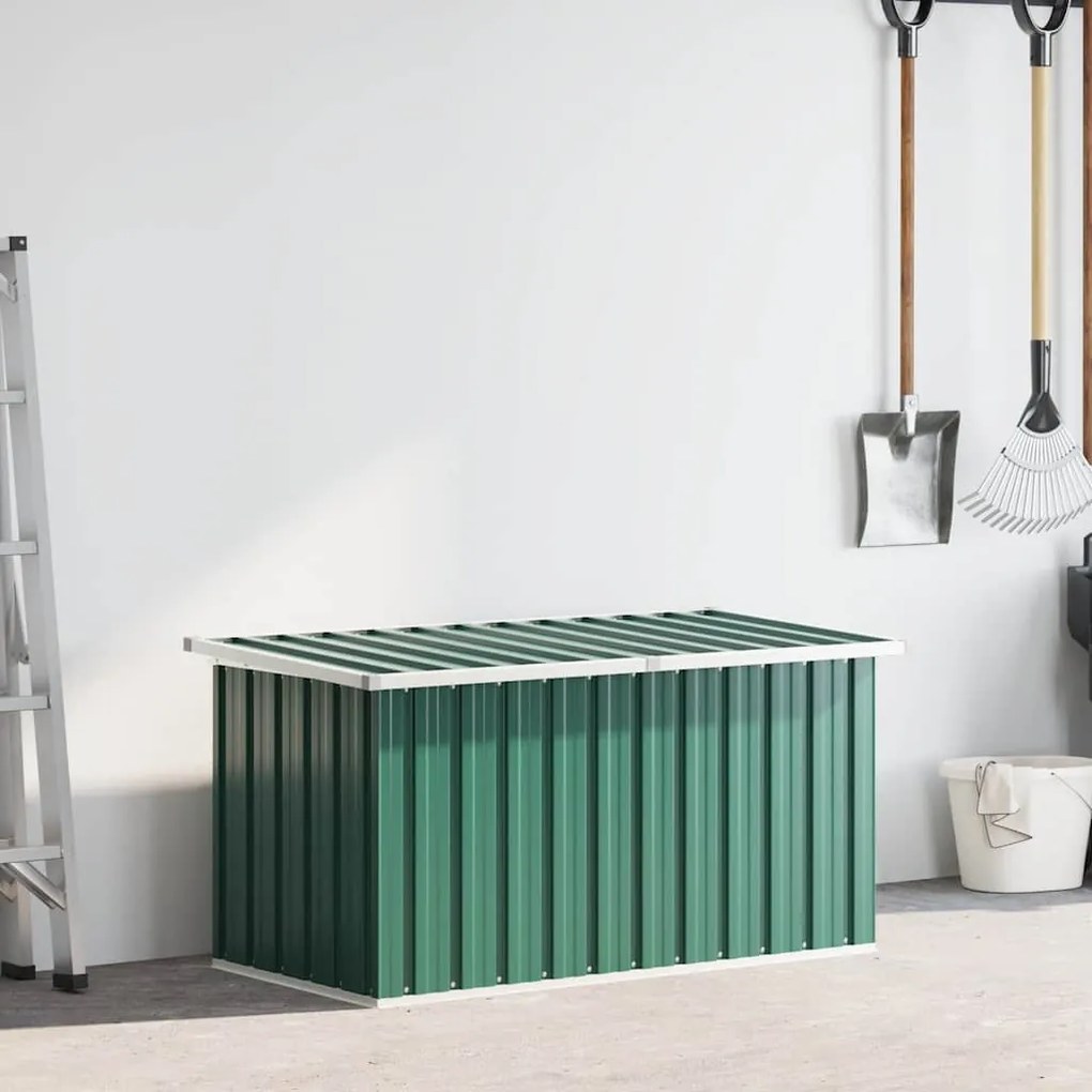 vidaXL Μπαούλο Αποθήκευσης Κήπου Πράσινο 129 x 67 x 65 εκ.