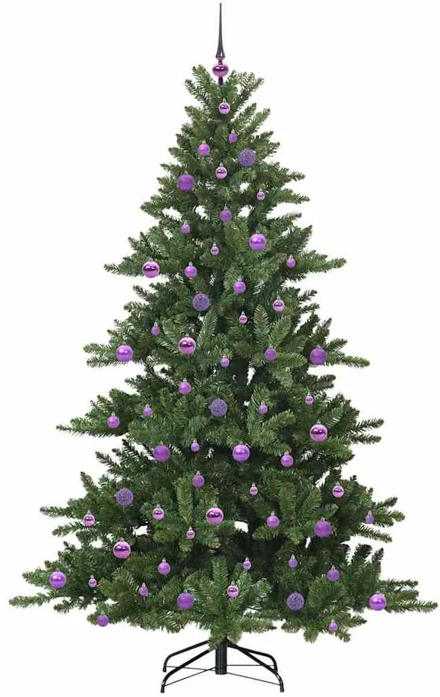 vidaXL Τεχνητό Χριστουγεννιάτικο Δέντρο με Άξονα Πράσινο 210 cm PVC