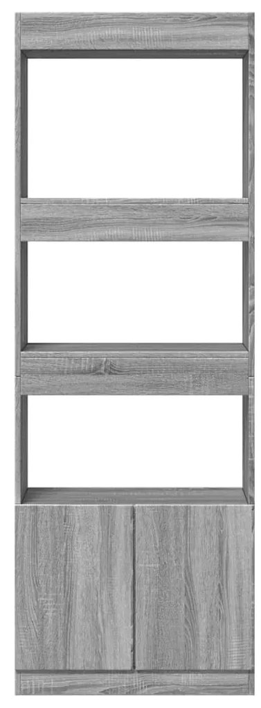 vidaXL Ντουλάπι Γκρι Sonoma 63x33x180 εκ. από Επεξεργασμένο Ξύλο