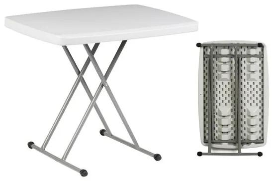 BLOW Τραπέζι Catering Πτυσσόμενο, Ρυθμιζόμενο Ύψος, Μέταλλο Βαφή Γκρι, HDPE Άσπρο  75x50cm H.54/62/74cm [-Άσπρο/Γκρι-] [-Μέταλλο/PP - ABS - Polywood-] ΕΟ177