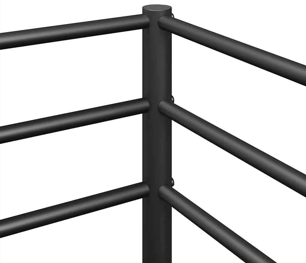 Κουκέτα χωρίς στρώμα Μαύρο 100x190 cm Ατσάλι - Μαύρο