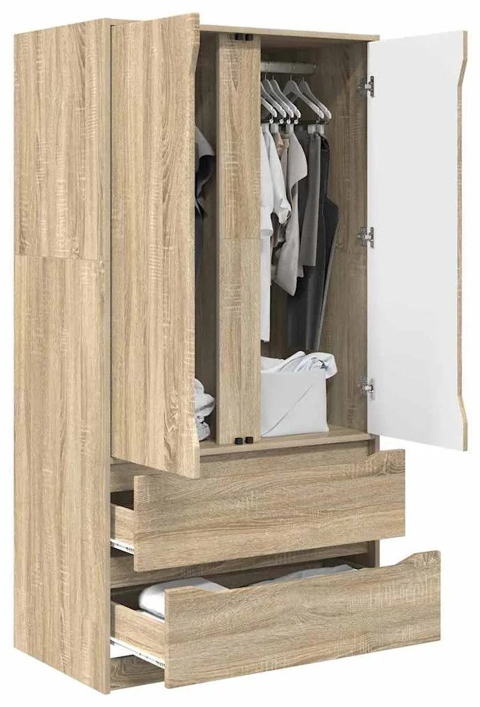 vidaXL Ντουλάπι Μπάνιου με συρτάρι Δρύς Sonoma 79,5 x 49 x 156 εκ