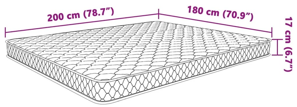 vidaXL Στρώμα Αφρού Μνήμης 200 x 160 x 17 εκ. μαλακό