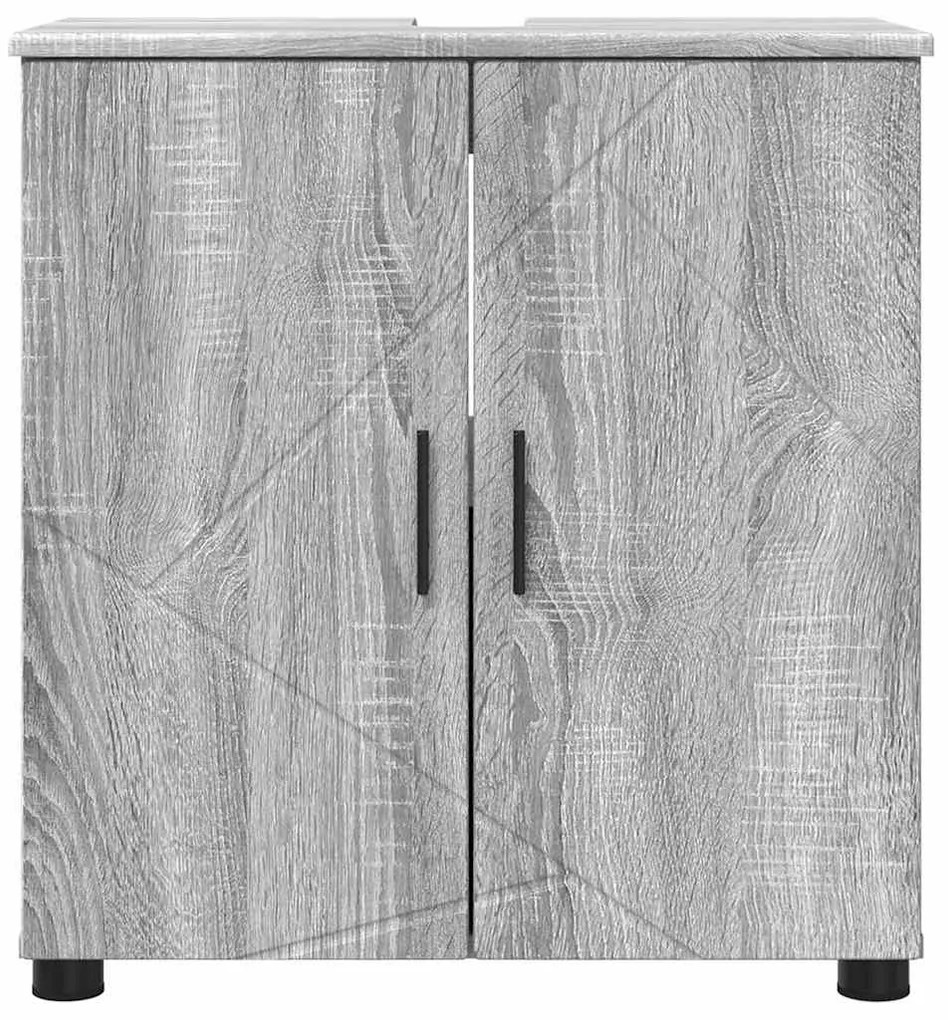 vidaXL Ντουλάπι Μπάνιου με αποθήκευση Γκρίζο Σονομα 61 x 35 x 64 εκ.