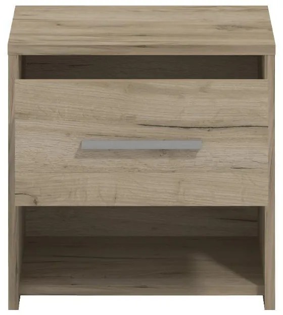 Σετ 2 Κομοδίνα Garona 2NO1F Γκρί Δρύς 42x33x42 εκ. 42x33x42 εκ.
