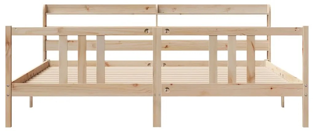 vidaXL Πλαίσιο Κρεβατιού με Κεφαλάρι 180x200 εκ. από Μασίφ Ξύλο Πεύκου