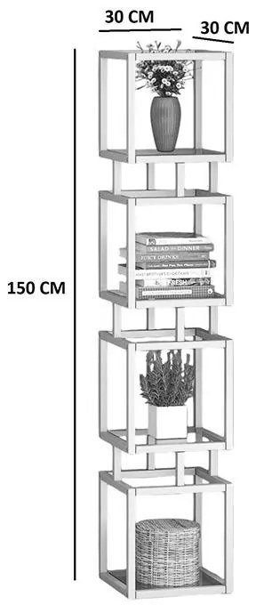 Ραφιέρα μεταλλική επιδαπέδια Kubo χρυσό 30x30x150 εκ. 30x30x150 εκ.