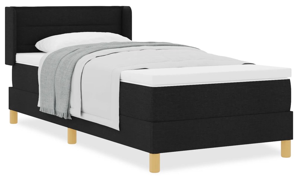vidaXL Κρεβάτι με ελατήρια με κεφαλάρι Μαύρο 80 x 200 cm
