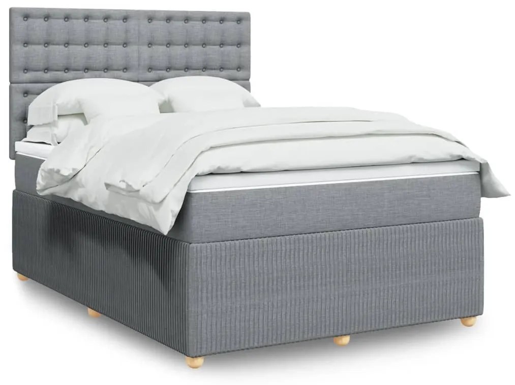 ΚΡΕΒΑΤΙ BOXSPRING ΜΕ ΣΤΡΩΜΑ ΑΝΟΙΧΤΟ ΓΚΡΙ 140X190 ΕΚ. ΥΦΑΣΜΑΤΙΝΟ 3292065