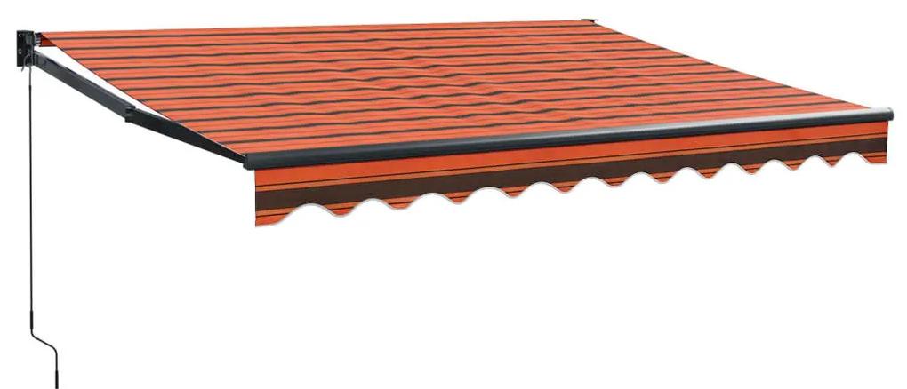 vidaXL Τέντα Πτυσσόμενη Πορτοκαλί/Καφέ 3,5 x 2,5 μ. Ύφασμα / Αλουμίνιο