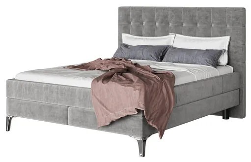 Κρεβάτι Boxspring Benito Star Γκρι 160x200εκ. 160x213x110εκ - Γκρι