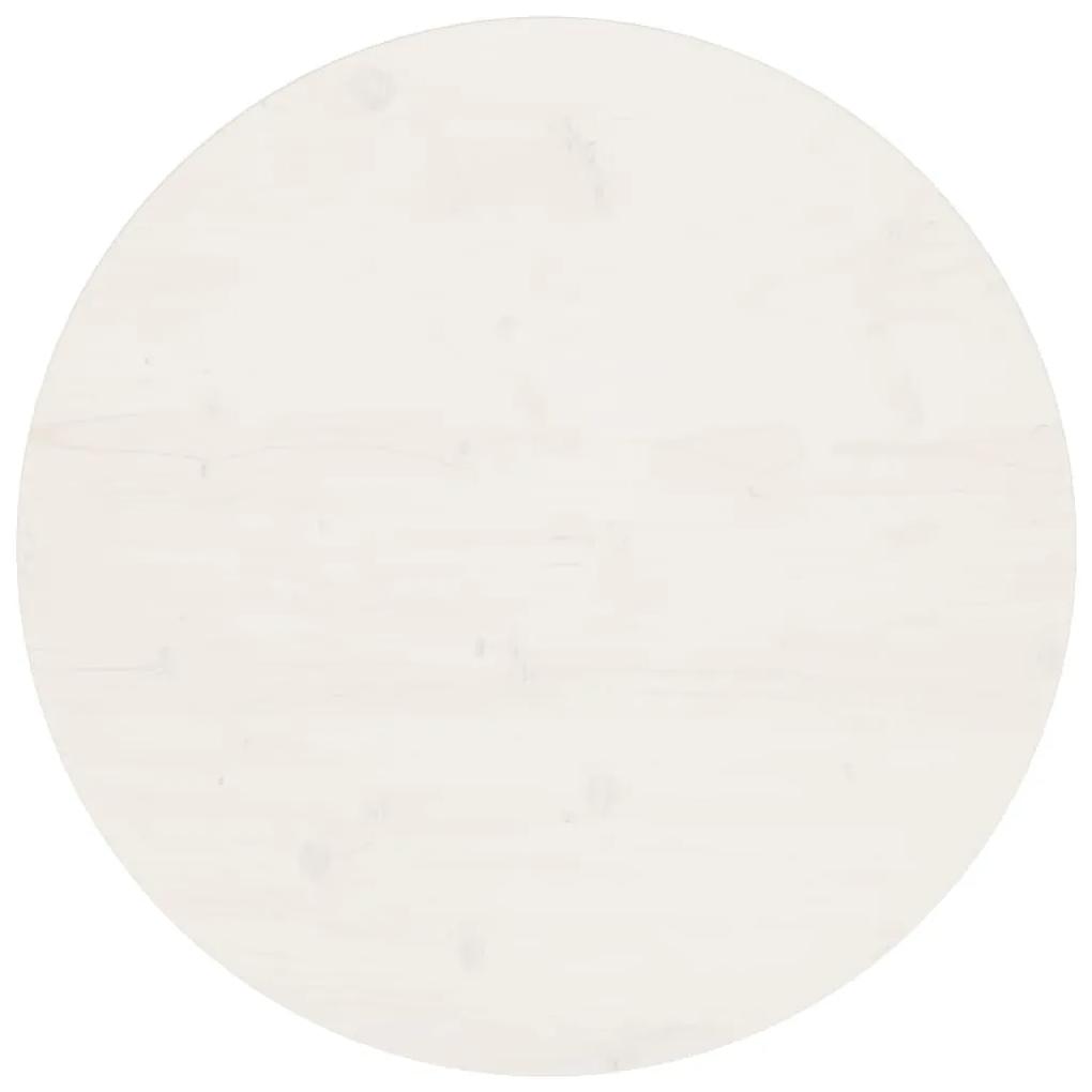 vidaXL Επιφάνεια Τραπεζιού Λευκή Ø70 x 2,5 εκ. από Μασίφ Ξύλο Πεύκου