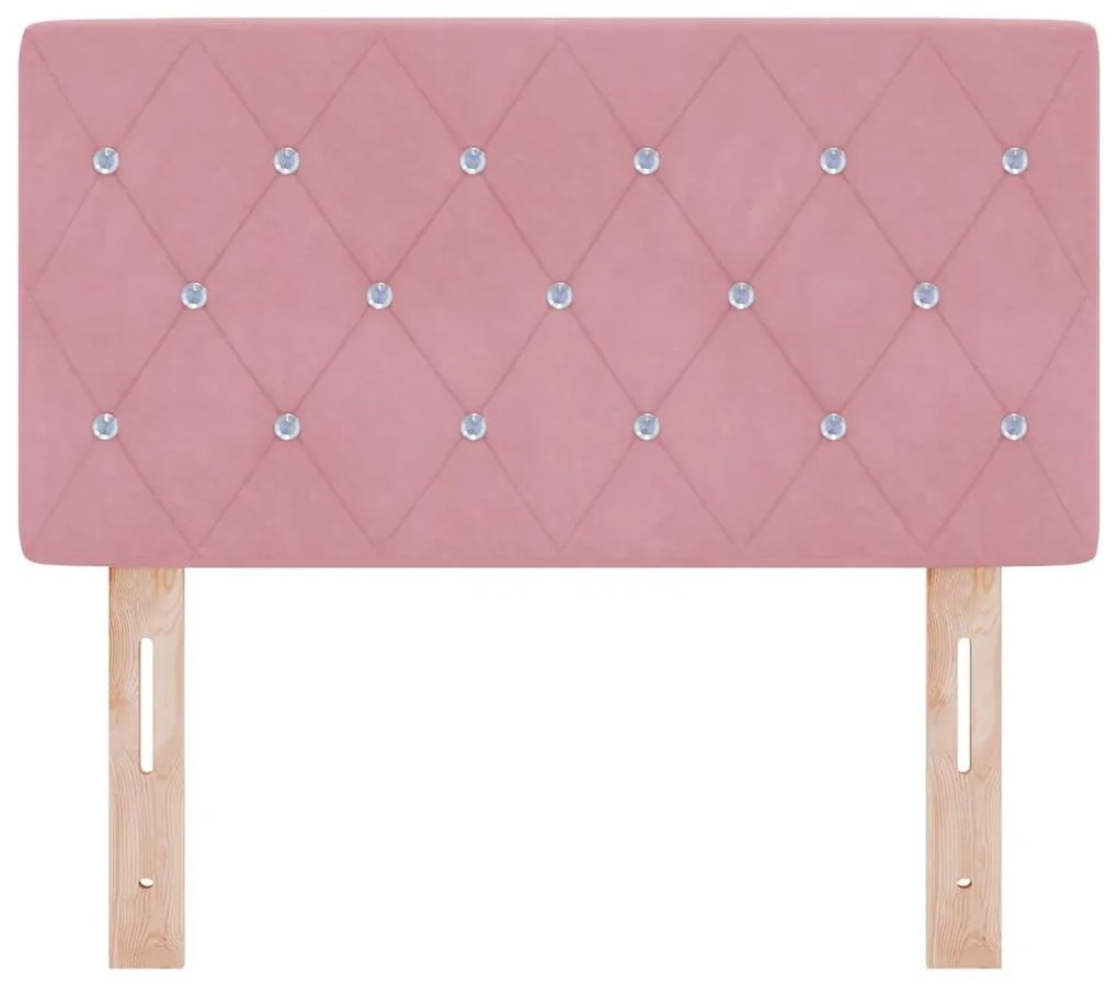 vidaXL Βελούδινο Κεφαλάρι Argyle με κεφαλάρι Ροζ 80 cm Βελούδο