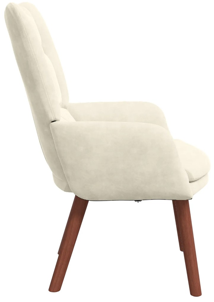 vidaXL Χαλαρωτική Πολυθρόνα Κρεμ 63 x 67 x 94 εκ. Βελούδο