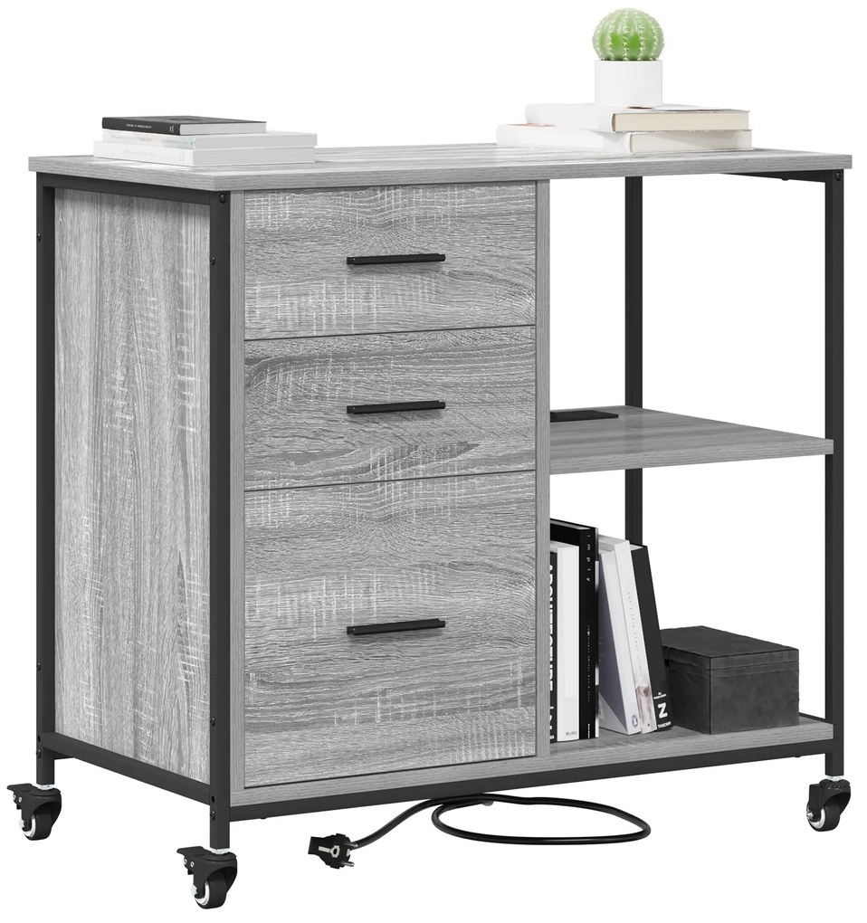 vidaXL Γραφείο Ντουλάπι Γκρι sonoma 76 x 41 x 72 cm Επεξεργασμένο ξύλο
