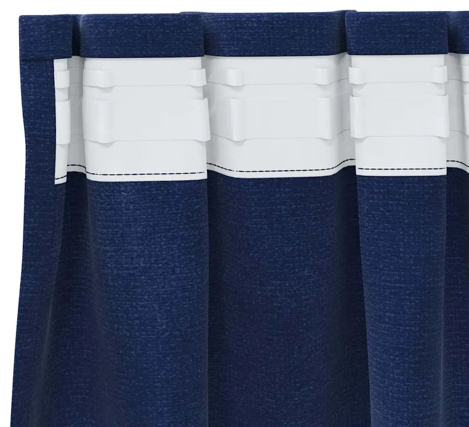 vidaXL Κουρτίνες με κουρτίνες 2 pcs Σκούρο Μπλε 140 x 140 cm Βελούδο