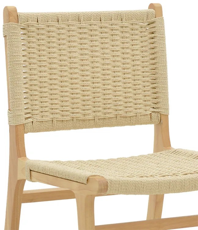 Καρέκλα Julien pakoworld rubberwood φυσικό-έδρα φυσικό σχοινί 61x54x85εκ - 263-000007