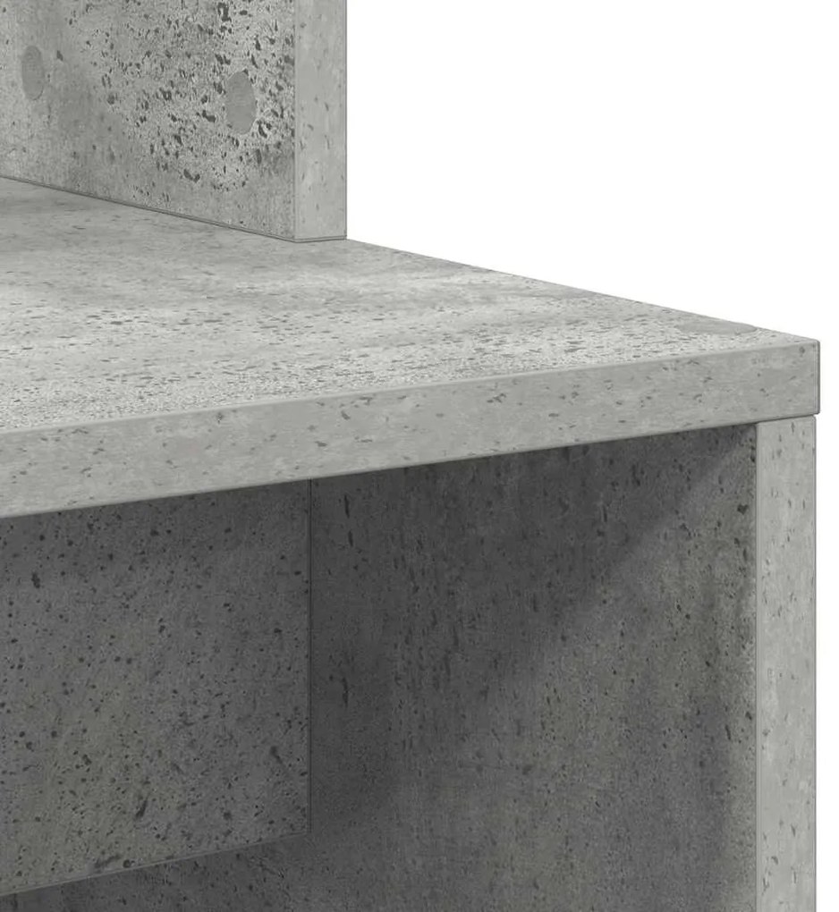 vidaXL Γραφείο με ράφι Γκρι σκυροδέματος 78.5 x 37 x 154.5 εκ
