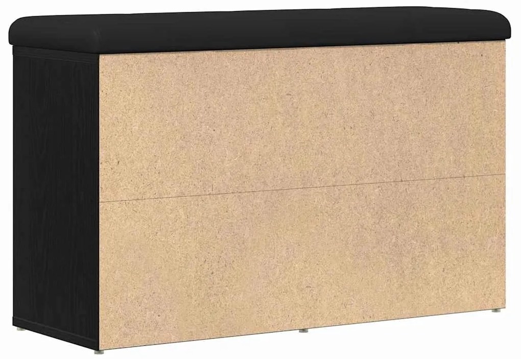 vidaXL Πάγκος για παπούτσια Μαύρο 80 x 30 x 48 εκ. Επεξεργασμένο ξύλο