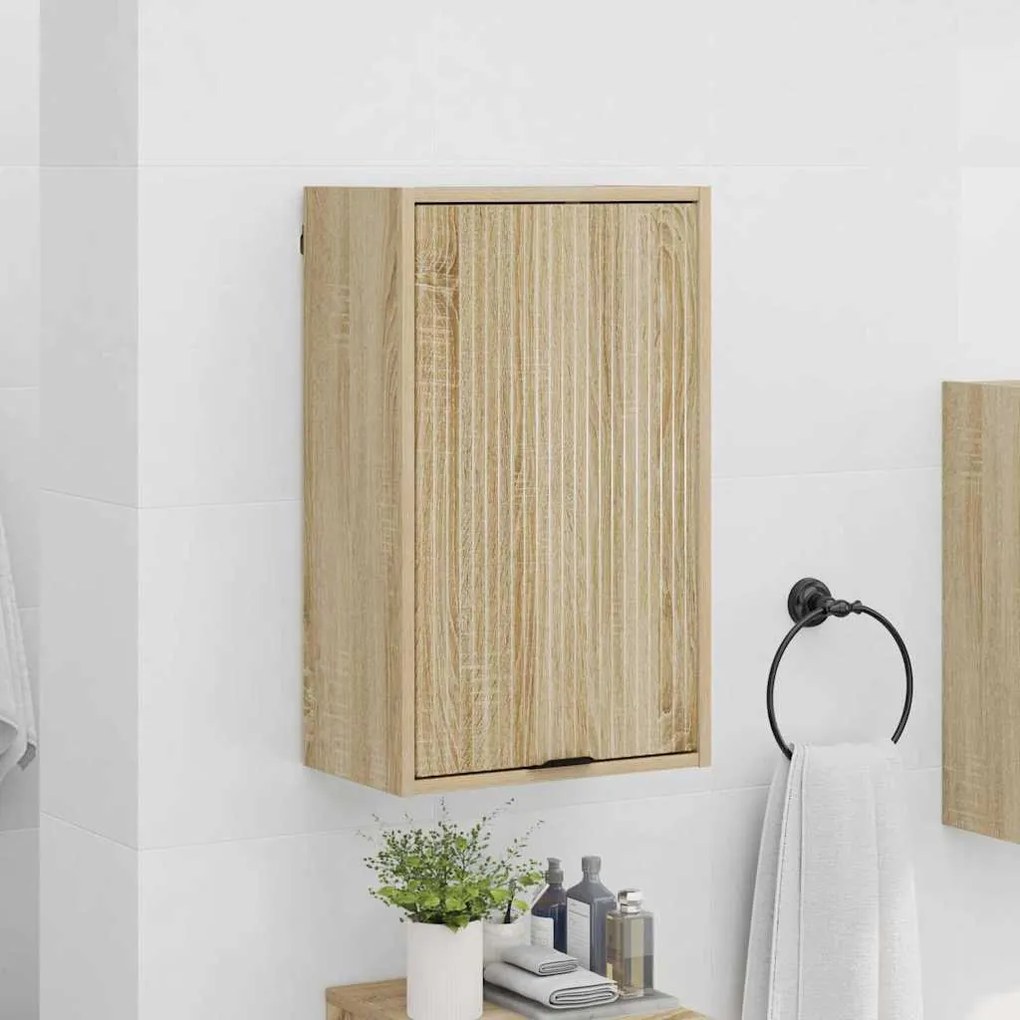 vidaXL Ντουλάπι Μπάνιου Επιτοίχιο Sonoma Δρυς 39 x 23.5 x 65 εκ.