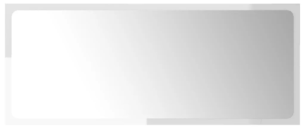 vidaXL Καθρέφτης Μπάνιου Γυαλιστερό Λευκό 90x1,5x37 εκ. Επεξ. Ξύλο