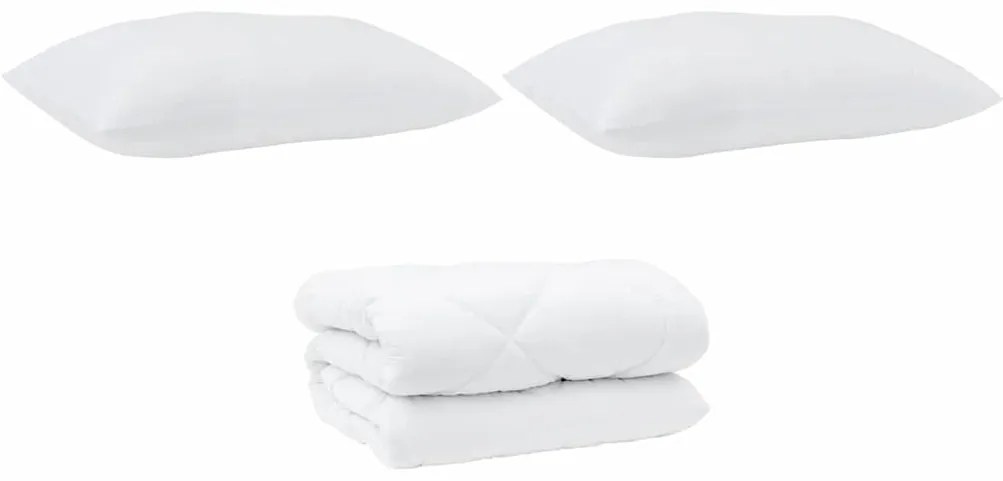 vidaXL Πάπλωμα Άλλο με μαξιλάρι 3 pcs Λευκό 260 x 220 εκ. Μικροΐνες