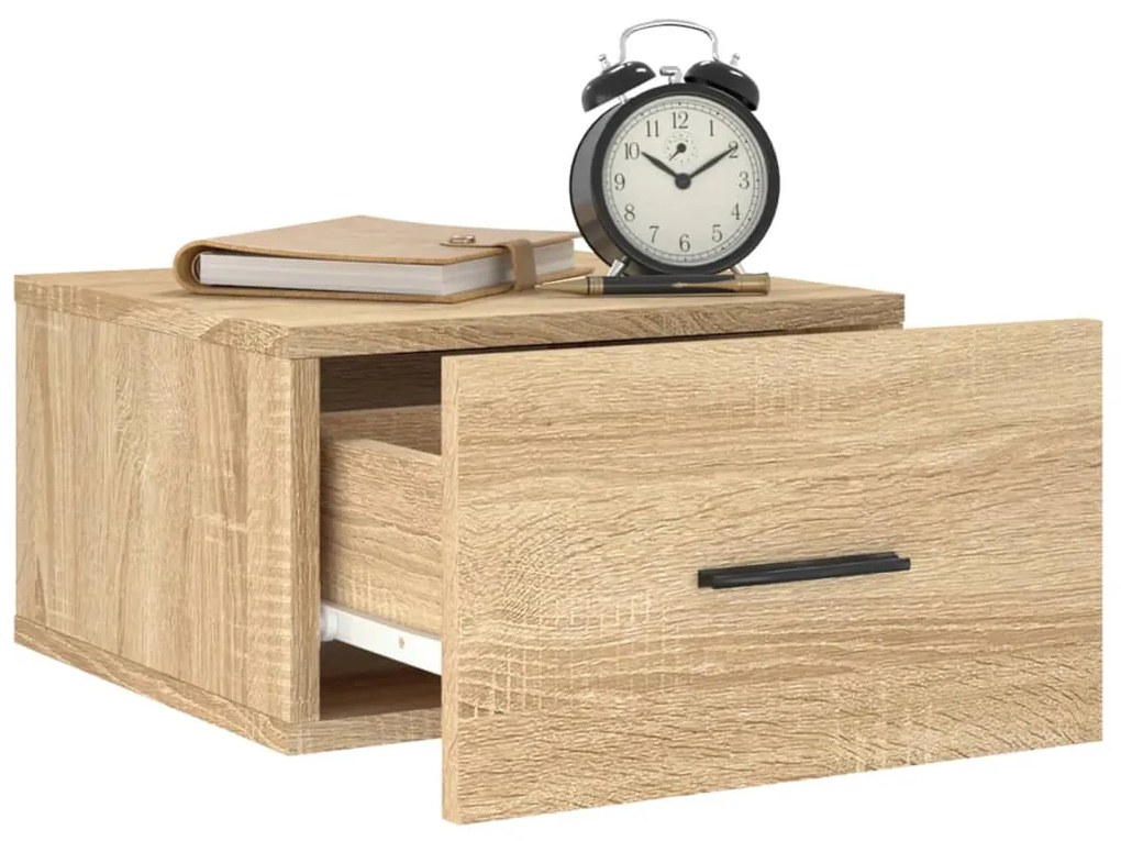vidaXL Κομοδίνα Επιτοίχια 2 τεμ. Sonoma Δρυς 35 x 35 x 20 εκ.